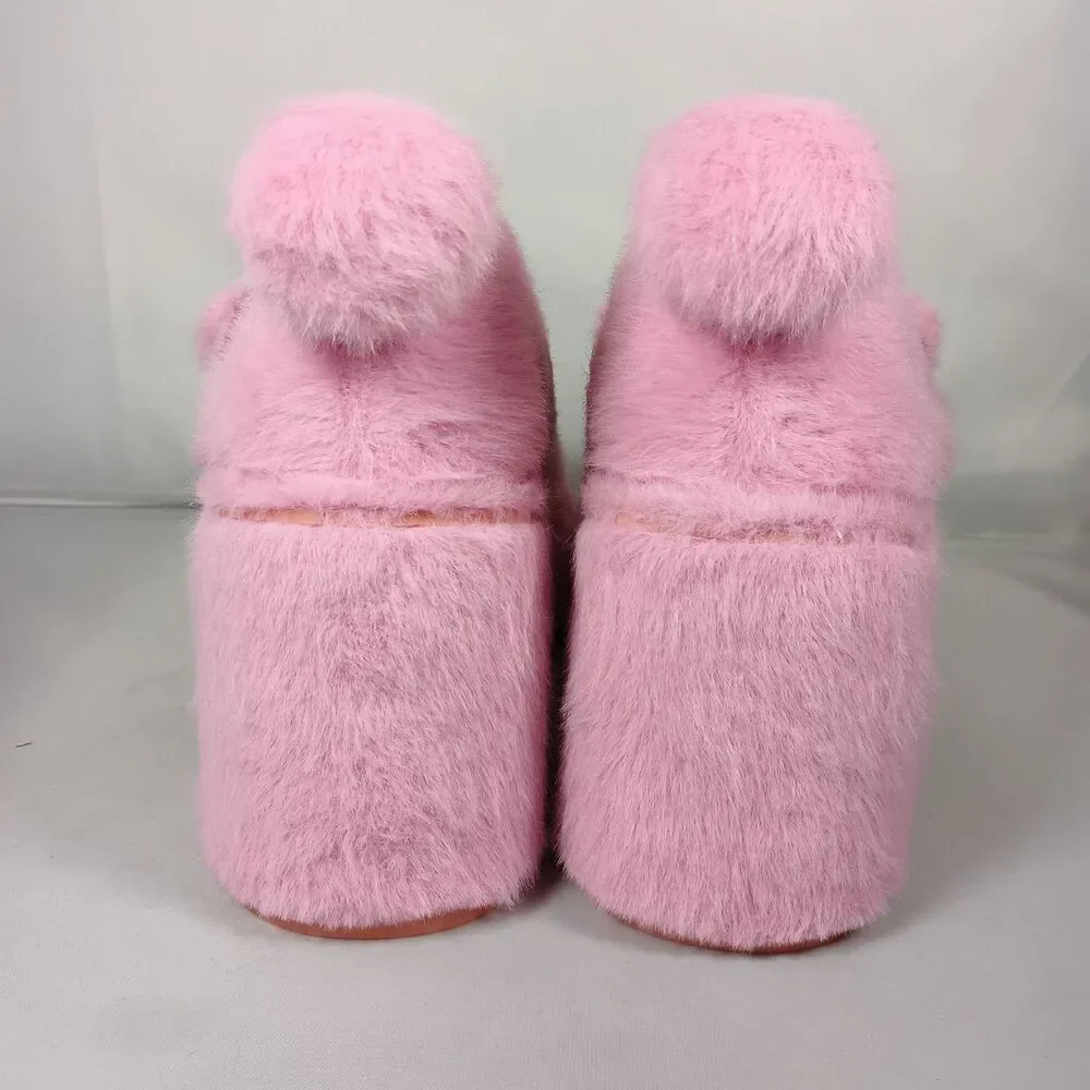 DOLLS KILL Pink Fluffy Care Bears Platform Heels Shoes‎ Size 7